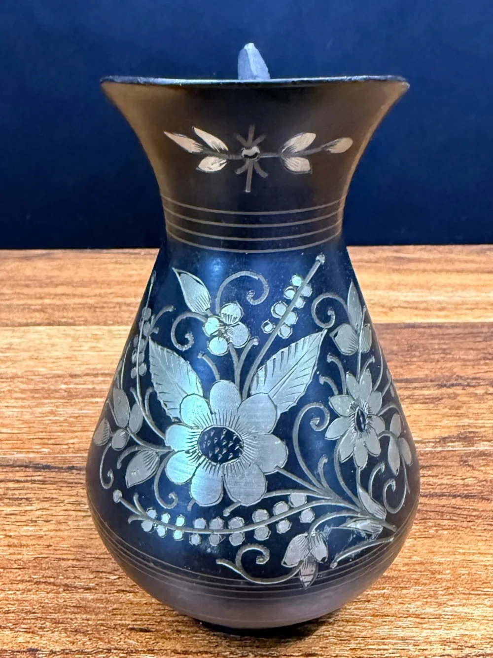 5” Pitcher/Vase with Etched Flowers